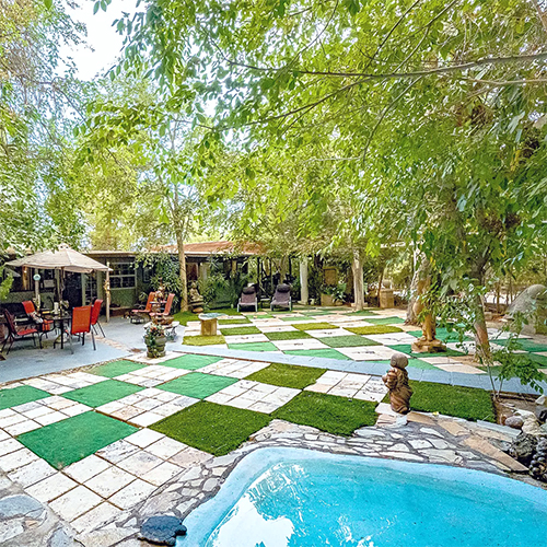 Checkerboard patio