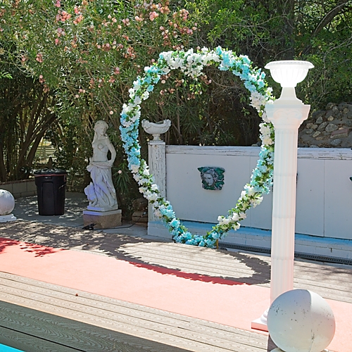 Heart shaped wedding arch